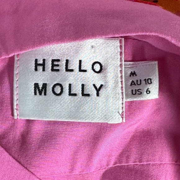 Hello Molly Women's Cutely Preppy Pink Floral Cutaway Midi Dress Sz 6 - Picture 5 of 7